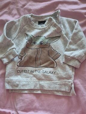 Baby/Toddler 'Cutest in the Galaxy' Crewneck Sweatshirt - Gray/Beige